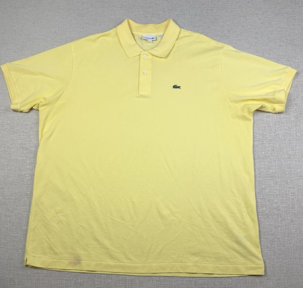 Lacoste Polo Shirt Men’s 3XLT Yellow Pique Short Sleeve Crocodile Logo